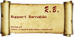 Ruppert Barnabás névjegykártya